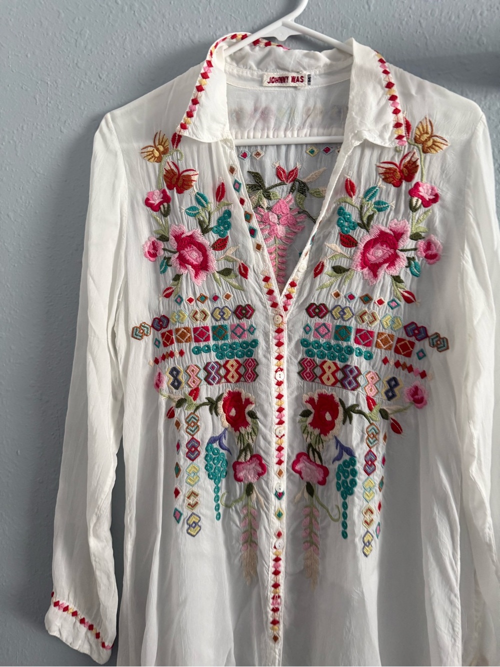 Johnny Was embroidered Tunic/Shirt Dress - Picture 5 of 7